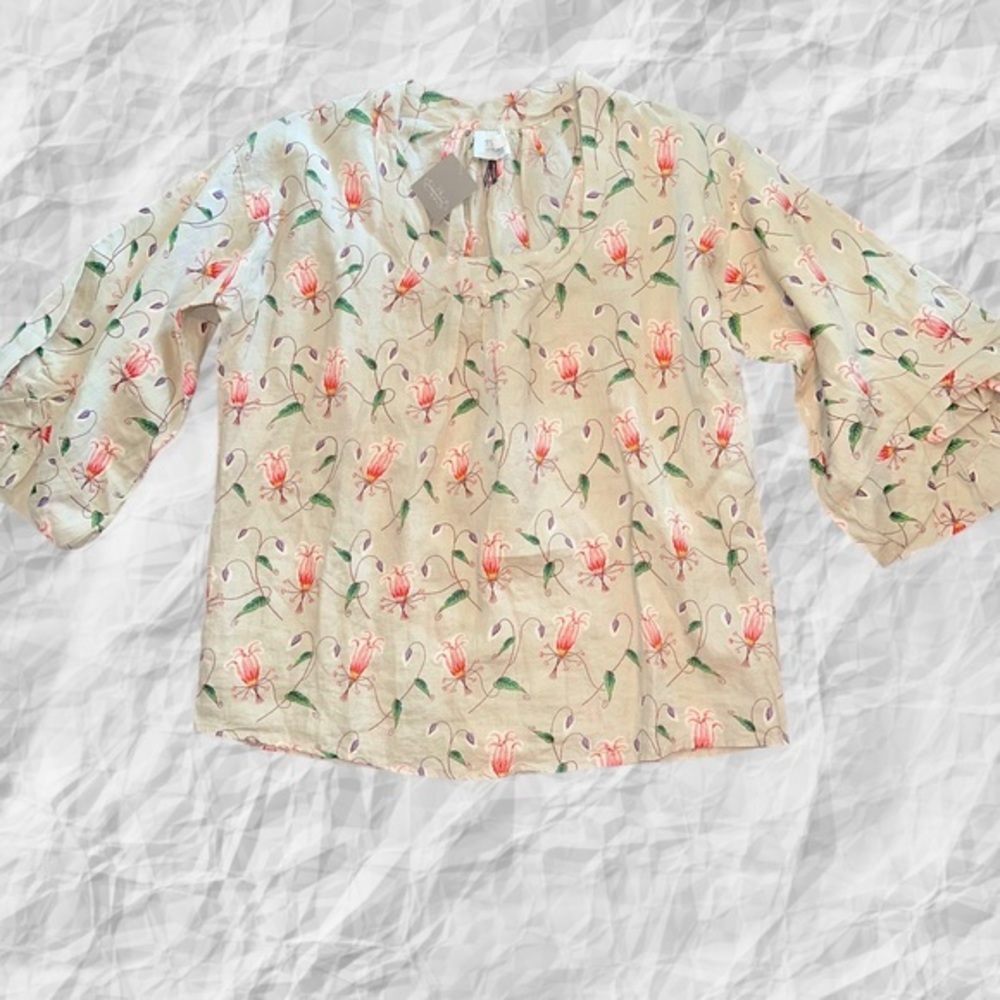 Anthropologie HD Paris Floral Oversized‎ Blouse Size 2